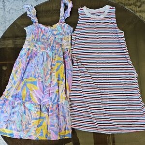 Wonder Nation Pastel and Striped Kids Dress Set